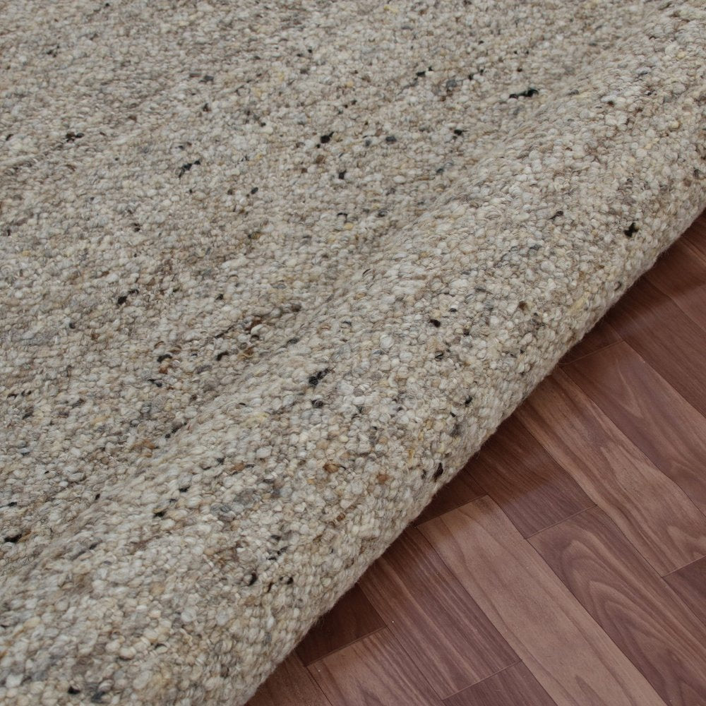 9' X 12' Beige and Gray Hand Woven Area Rug