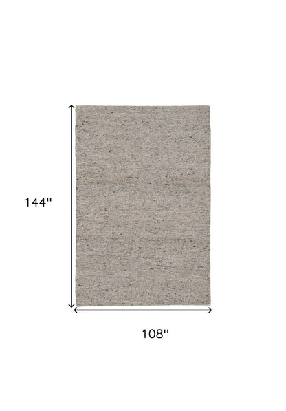 9' X 12' Beige and Gray Hand Woven Area Rug