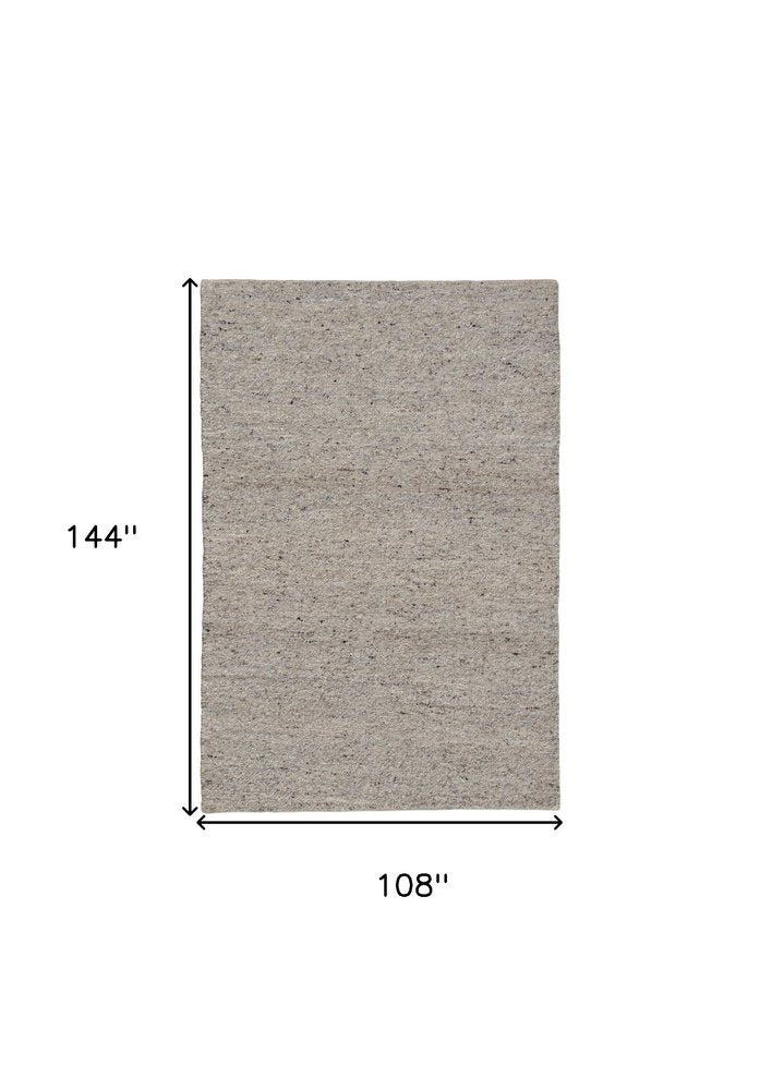 9' X 12' Beige and Gray Hand Woven Area Rug