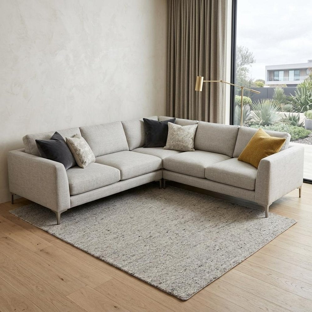 9' X 12' Beige and Gray Hand Woven Area Rug