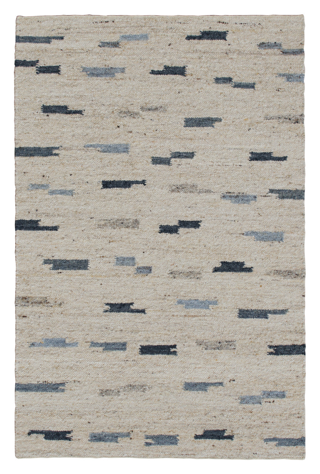 5' X 8' Blue and Gray Abstract Hand Woven Area Rug