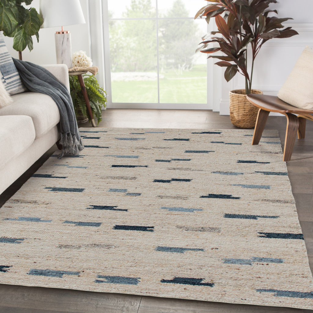 5' X 8' Blue and Gray Abstract Hand Woven Area Rug