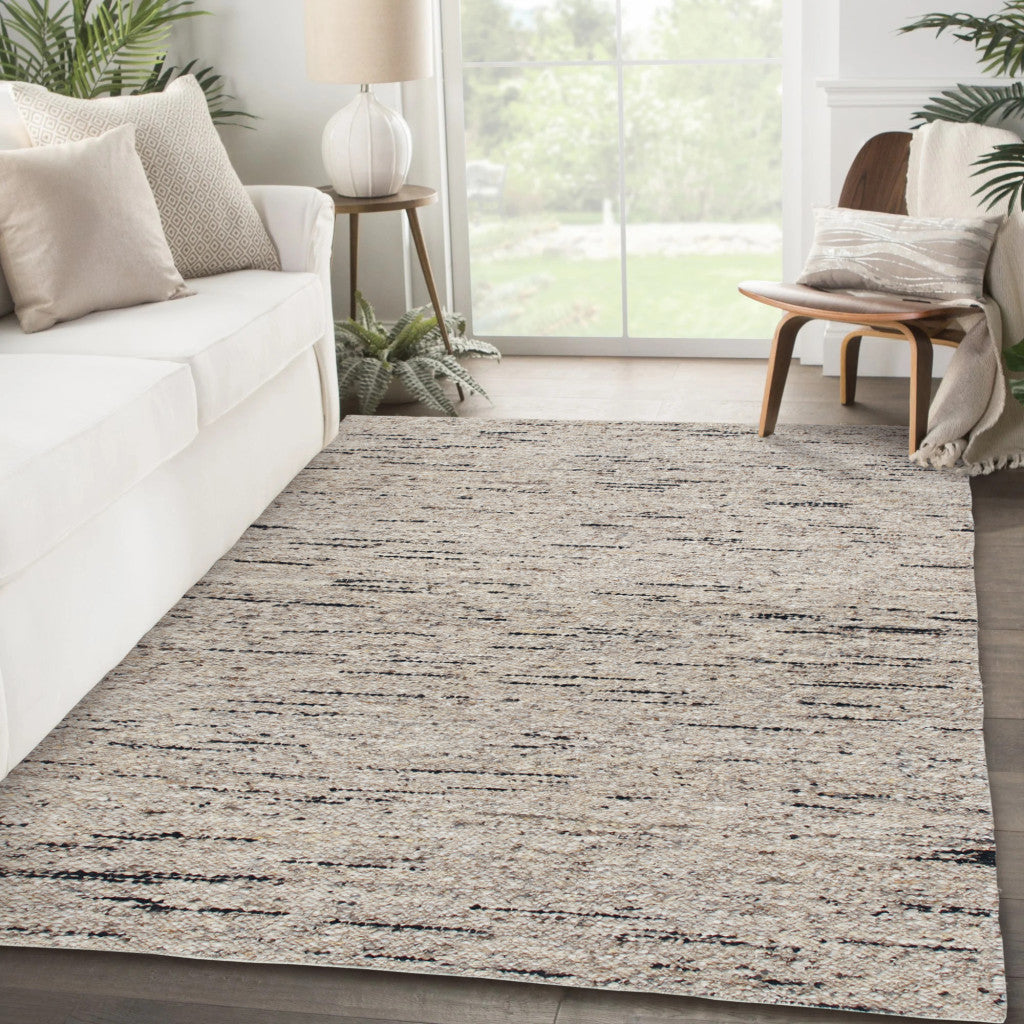 5' X 8' Gray Wool Hand Woven Area Rug