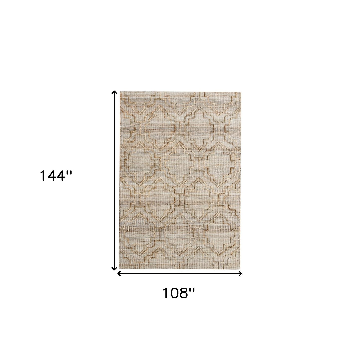 5' X 8' Brown Trellis Hand Woven Area Rug