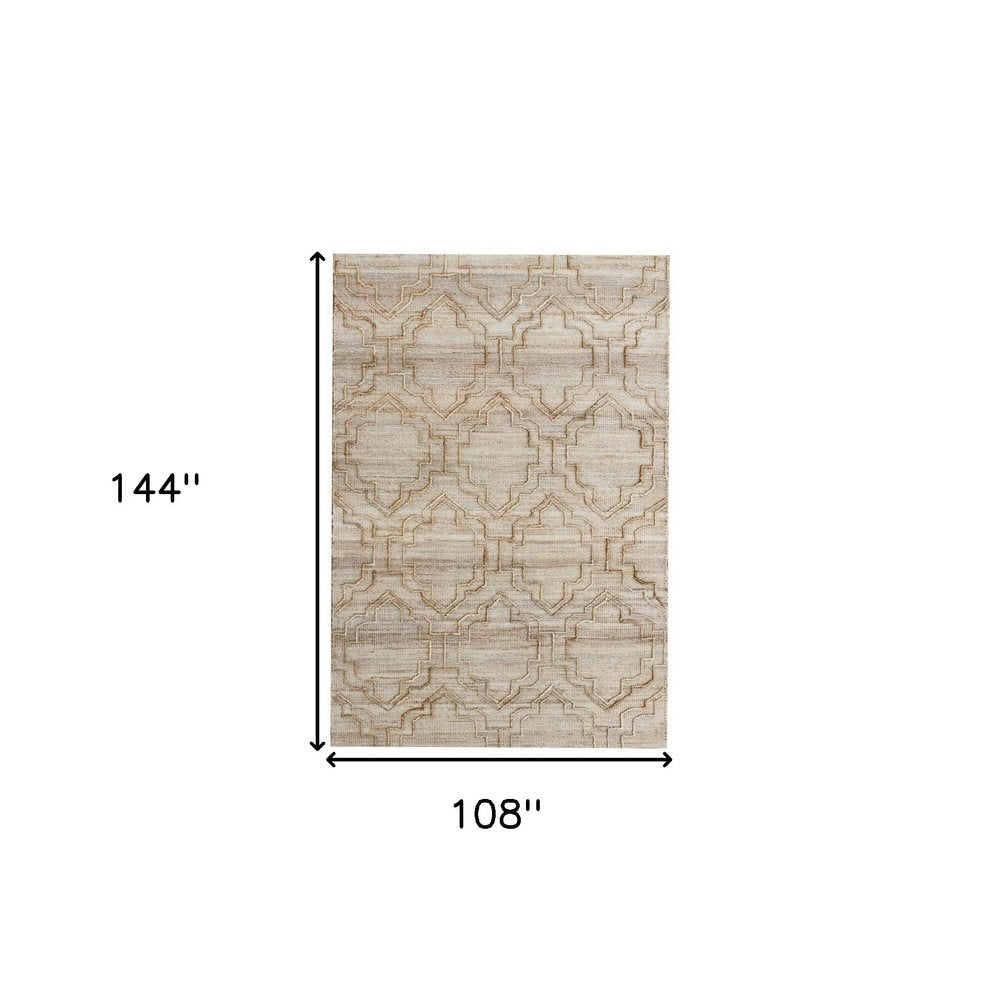 5' X 8' Brown Trellis Hand Woven Area Rug