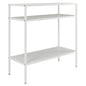 24" White Steel End Table With Two Shelves