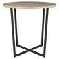 20" Black And Gray Wood And Steel Round End Table