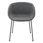Set of Two Gray and Black Upholstered Fabric Dining Arm Chairs
