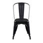 Set of Four Black Steel Dining Side Chairs