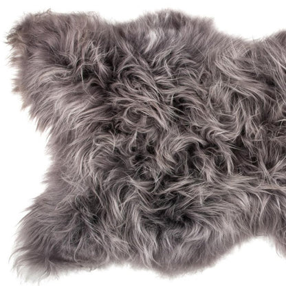 2' X 3' Gray Sheepskin Handmade Non Skid Area Rug