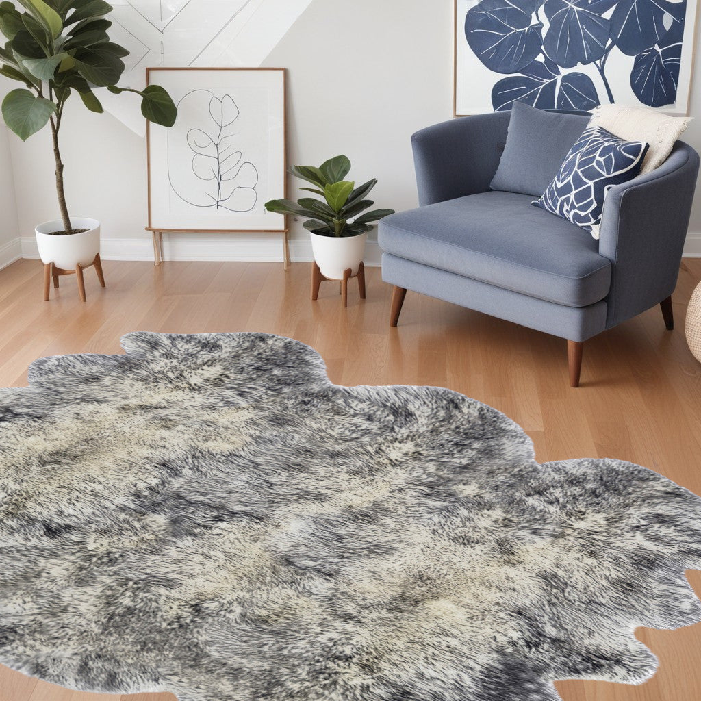 5' X 6' Gray Sheepskin Handmade Area Rug