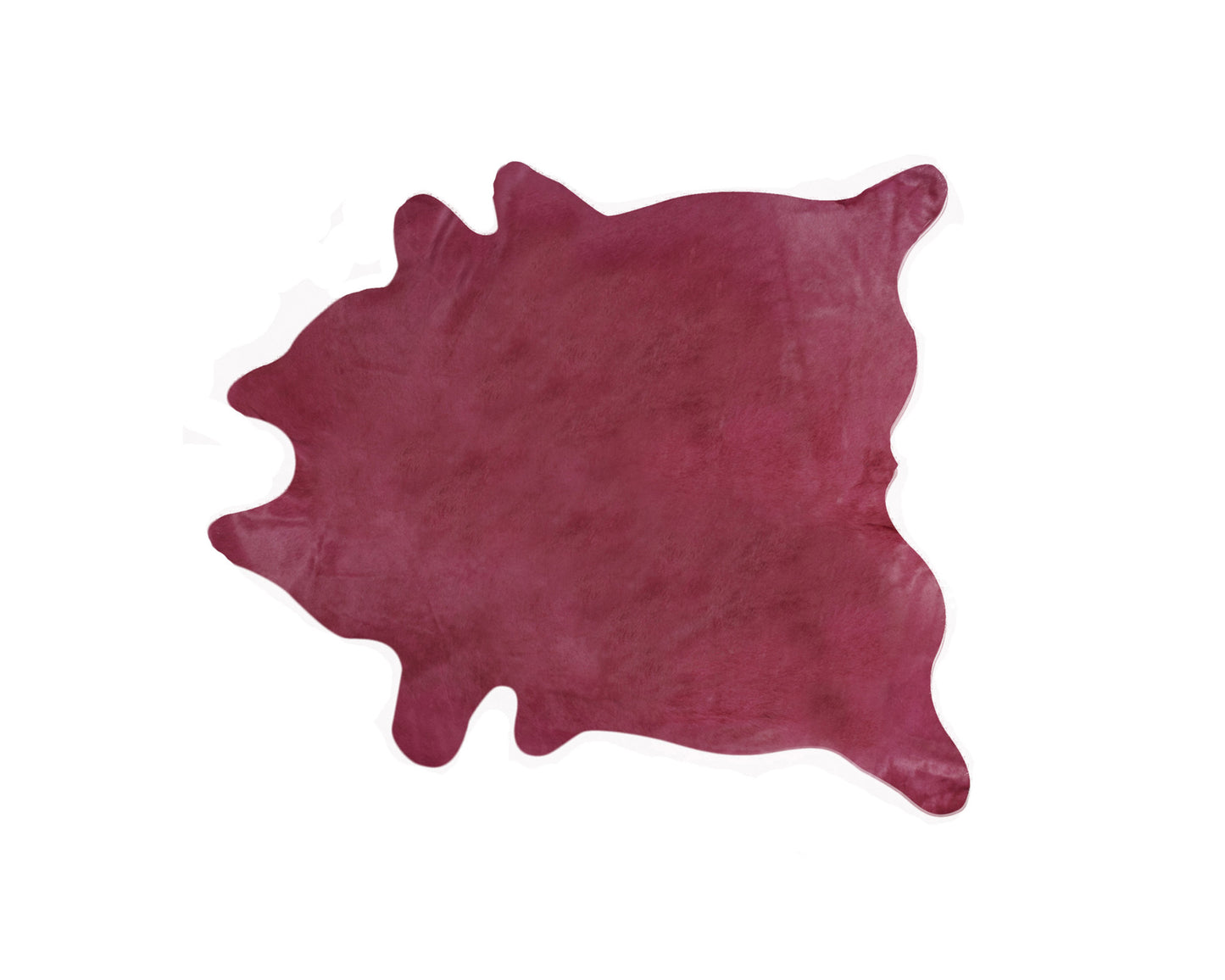 6' X 7' Fuchsia Cowhide Hand Knotted Area Rug