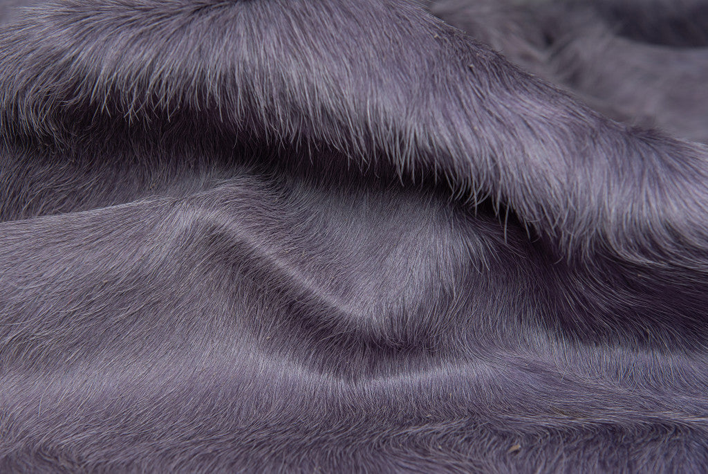 6' X 7' Fuchsia Cowhide Hand Knotted Area Rug