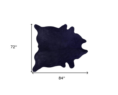 6' X 7' Fuchsia Cowhide Hand Knotted Area Rug