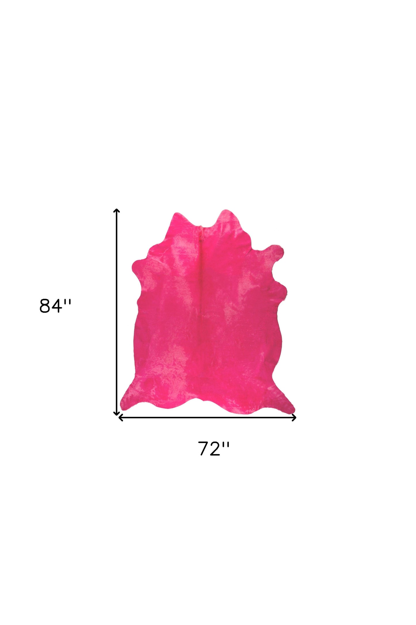 6' X 7' Fuchsia Cowhide Hand Knotted Area Rug