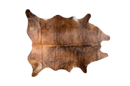 6' X 7' Brown Cowhide Hand Knotted Area Rug