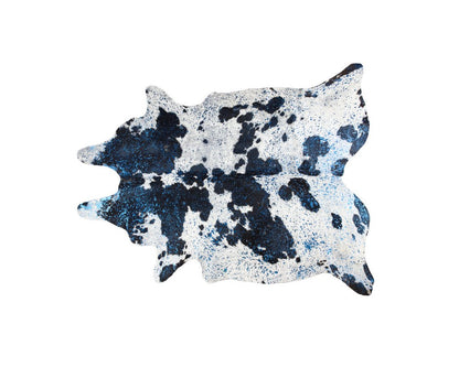 5' X 7' Ivory Brown and Gold Cowhide Hand Knotted Area Rug