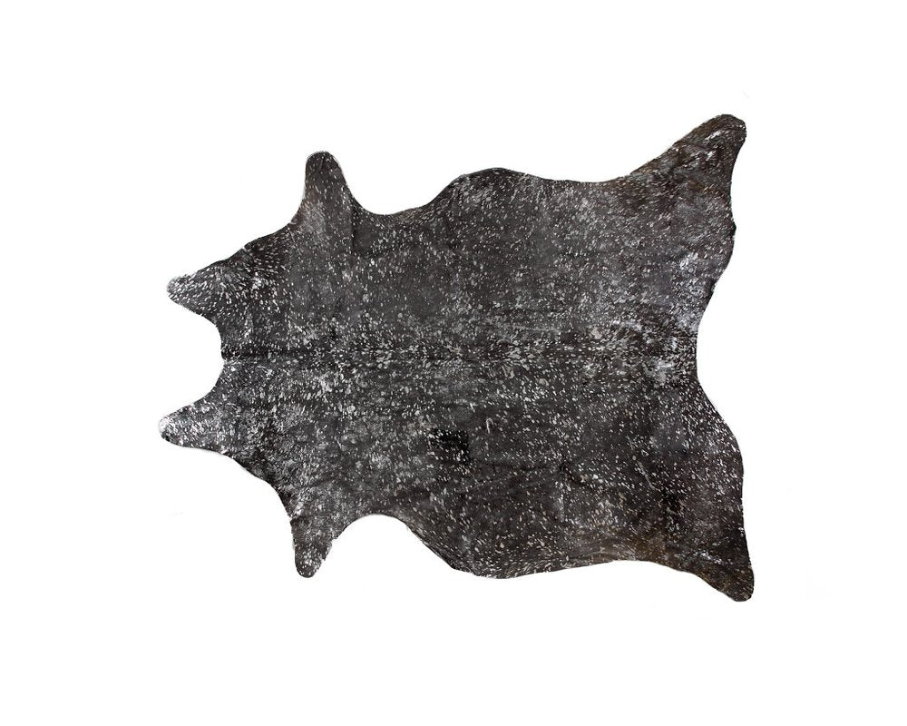 5' X 7' Ivory Brown and Gold Cowhide Hand Knotted Area Rug