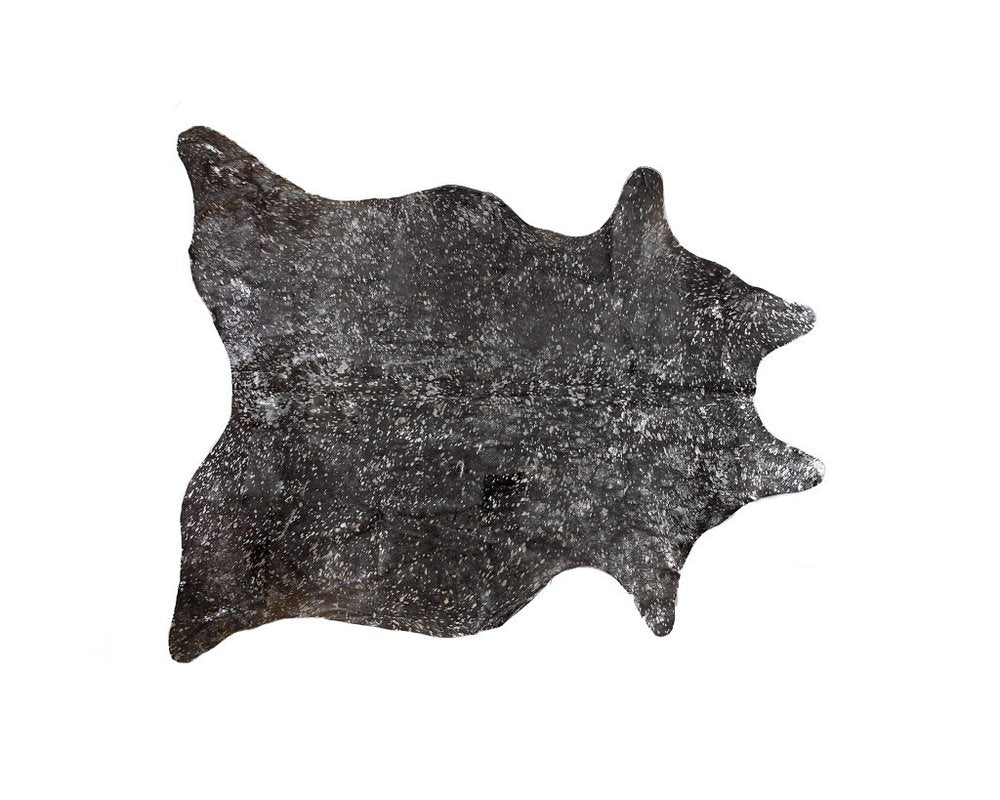 5' X 7' Ivory Brown and Gold Cowhide Hand Knotted Area Rug