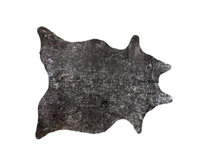 5' X 7' Ivory Brown and Gold Cowhide Hand Knotted Area Rug