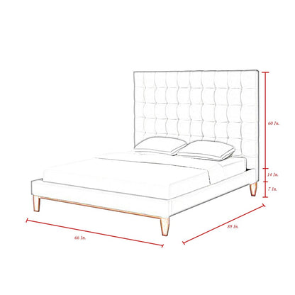 Blush Solid Wood Queen Tufted Upholstered Velvet Bed