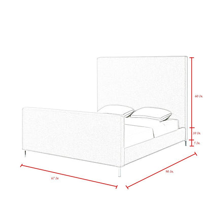 Gray Solid Wood King Upholstered Linen Bed