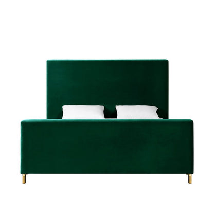 Gray Solid Wood King Upholstered Linen Bed