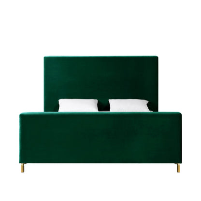 Gray Solid Wood King Upholstered Linen Bed