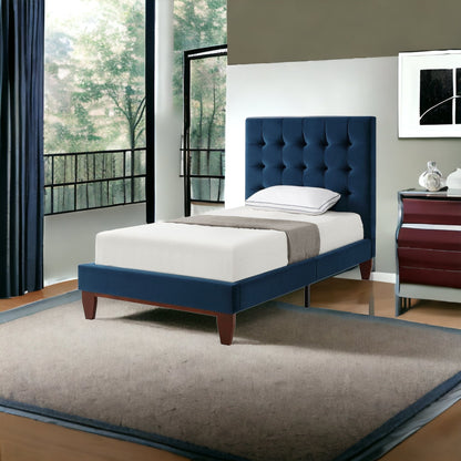 Beige Solid Wood King Tufted Upholstered Linen Bed