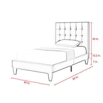 Gray Solid Wood King Tufted Upholstered Velvet Bed