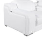 White Italian leather 3 power reclining seats L shaped Seven Piece Corner Sectional With Console