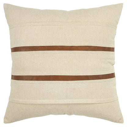 20" Ivory and Brown Cotton Blend