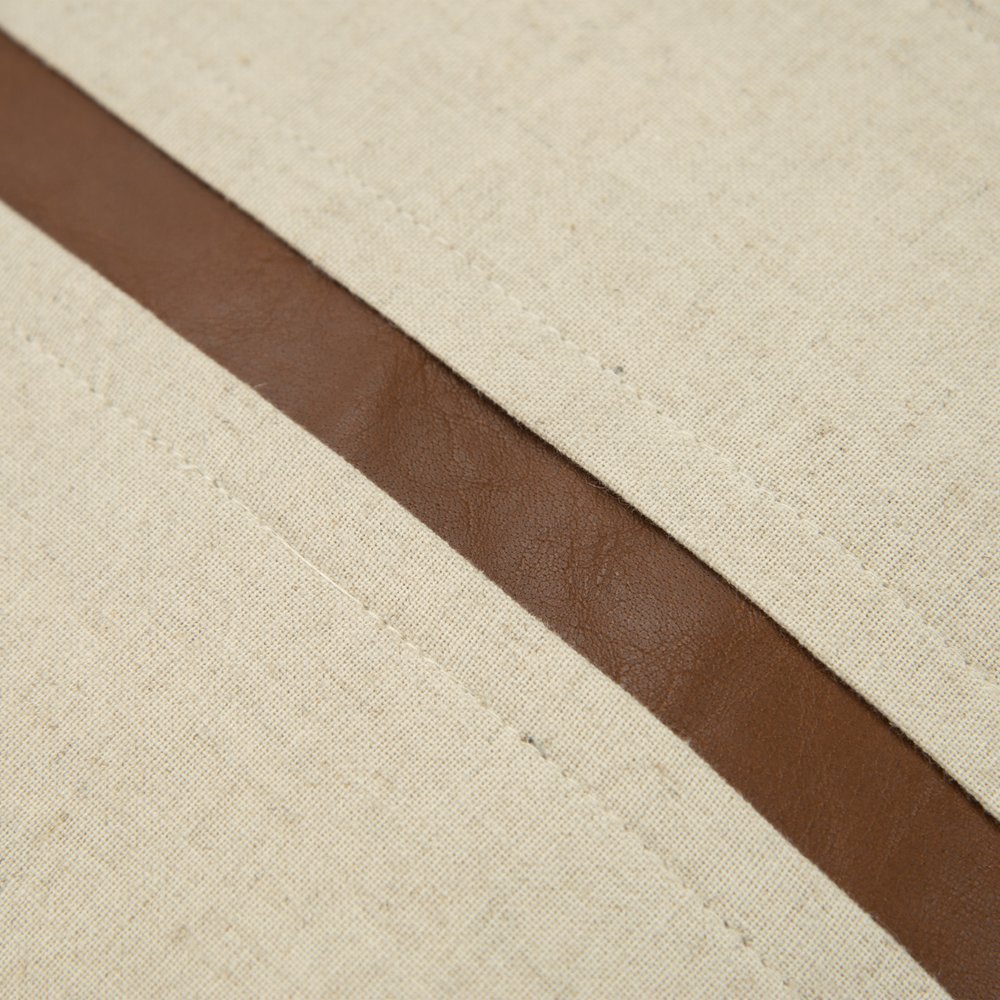20" Ivory and Brown Cotton Blend