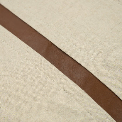 20" Ivory and Brown Cotton Blend