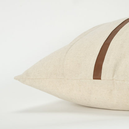 20" Ivory and Brown Cotton Blend