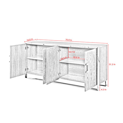 71" Brown Sideboard with Four Doors