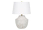 20" Cream Concrete Urn Table Lamp With Cream Empire Shade