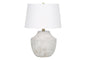 20" Cream Concrete Urn Table Lamp With Cream Empire Shade