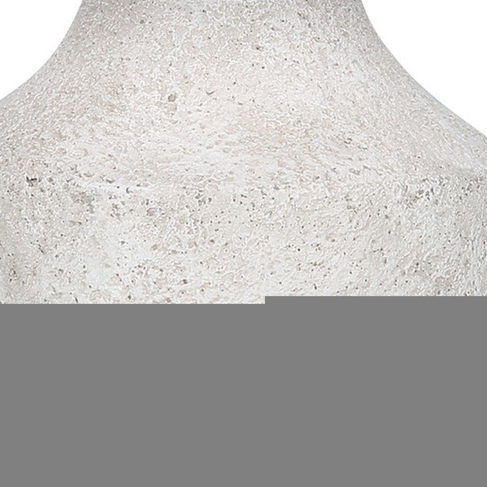 20" Cream Concrete Urn Table Lamp With Cream Empire Shade