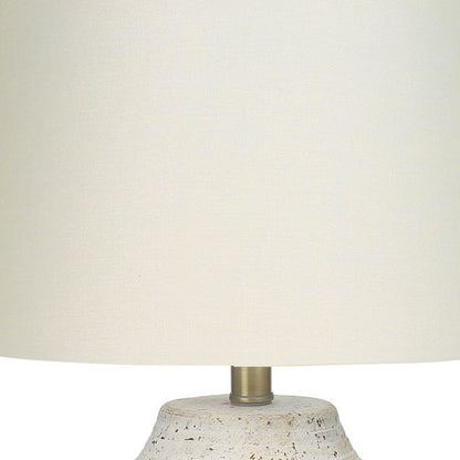 20" Cream Concrete Urn Table Lamp With Cream Empire Shade