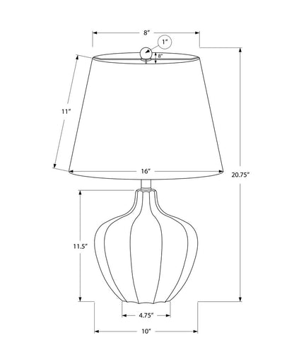 21" Cream Round Table Lamp With Cream Empire Shade