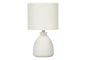 17" Cream Ceramic Round Table Lamp With Cream Drum Shade