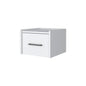10" White Wood One Drawer Floating Nightstand