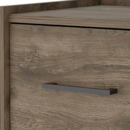 10" Brown Wood One Drawer Floating Nightstand