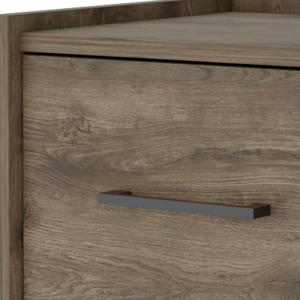 10" Brown Wood One Drawer Floating Nightstand