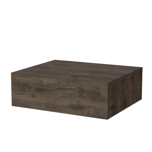 16" Brown Wood One Drawer Floating Nightstand