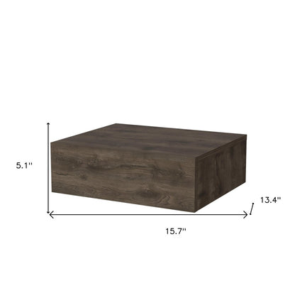 5" Brown Wood One Drawer Floating Nightstand