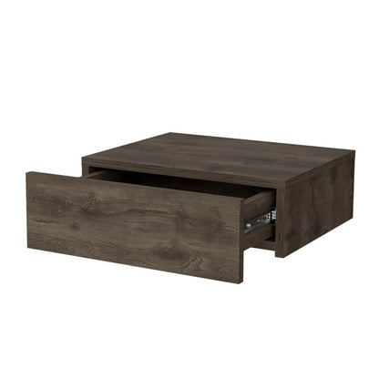 5" Brown Wood One Drawer Floating Nightstand