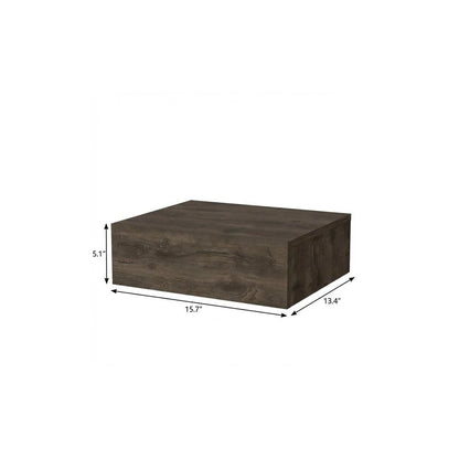 16" Brown Wood One Drawer Floating Nightstand