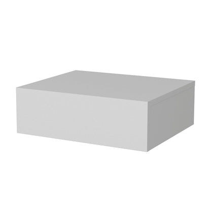 16" White Wood One Drawer Floating Nightstand